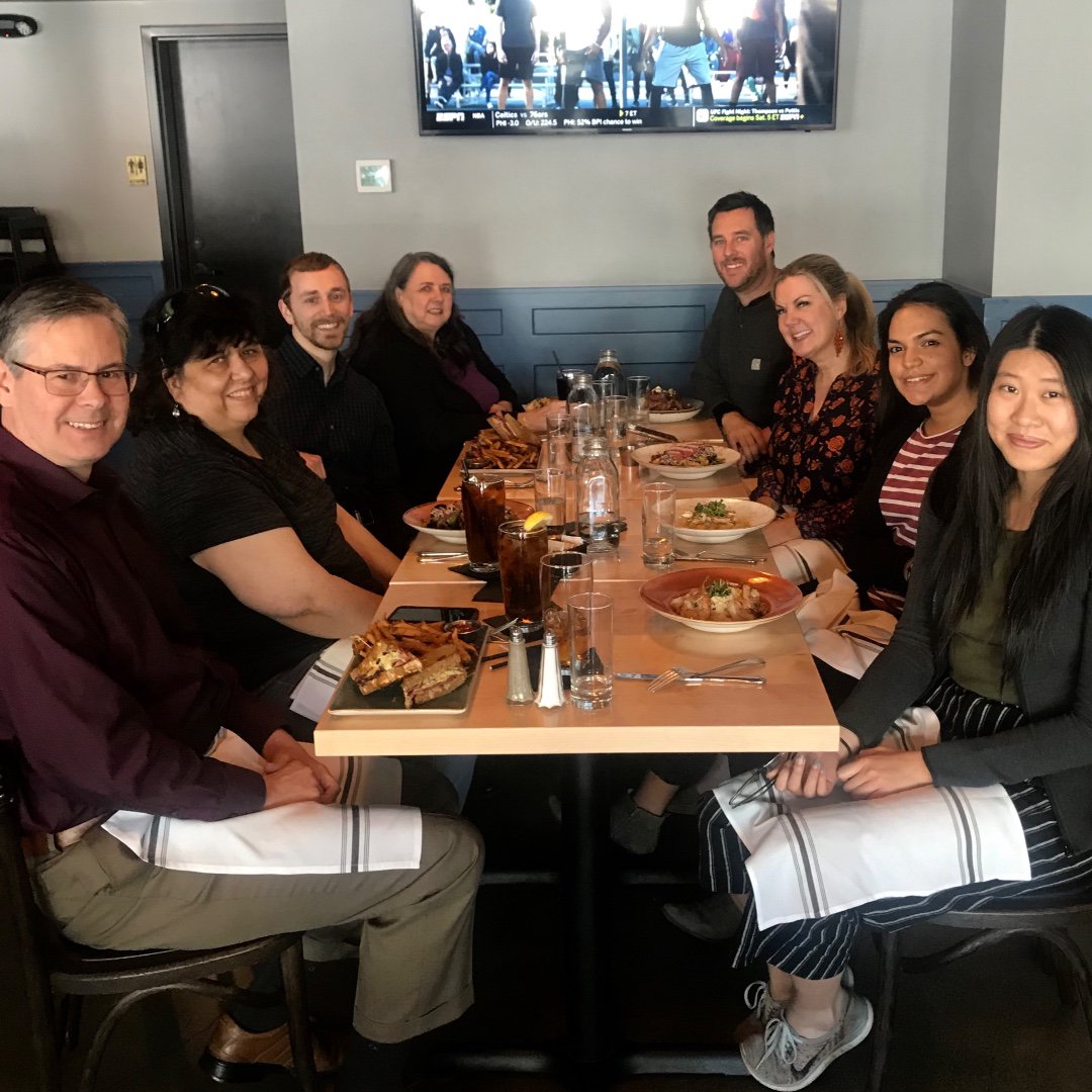 Chameleon_Tech's tweet photo. Chameleon Team went to Park Lane Public House for our quarterly birthday lunch and got some gelato after for the perfect sunny day! Happy birthday to Melissa, Ryan, Prab, Jim and Sheri! https://t.co/TVcyj41aZW