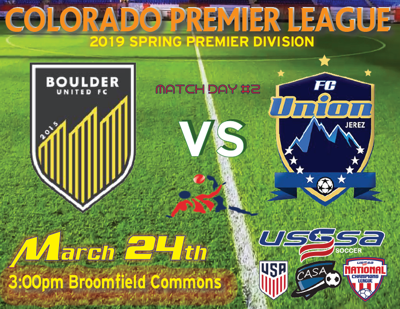 Colorado Premier League (@copremierleague) on Twitter photo If your near the Broomfield Commons Park we have a double matinee for any soccer enthusiast. On the first field we have upstarts <a href="/BoulderUnitedFC/">Boulder United FC</a> taking on a Union Jerez team who is looking to jump start their season. <a href="/SoccerUSSSA/">USSSA Soccer</a> <a href="/ncl_usssasoccer/">National Champions Soccer League USSSA</a> If your near the Broomfield Commons Park we have a double matinee for any soccer enthusiast. On the first field we have upstarts <a href="/BoulderUnitedFC/">Boulder United FC</a> taking on a Union Jerez team who is looking to jump start their season. <a href="/SoccerUSSSA/">USSSA Soccer</a> <a href="/ncl_usssasoccer/">National Champions Soccer League USSSA</a>