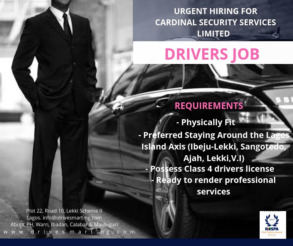 cardinal_LMTD's tweet photo. We are Hiring professional drivers urgently. Check fliers for details
#drivers #job #driversoutsourcing #bellanaija #lagos #vanguard #weddings #asoebi #jobs9ja #jobbbermannigeria #nigeria #lekkidrivers #weekends #comedy #nollywood #hiring #career #goals #instajob #jobstoday https://t.co/Z7DcBPzy34