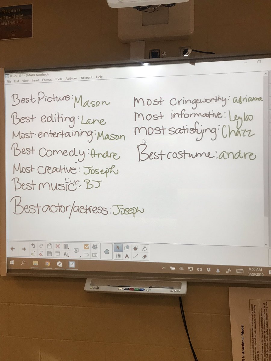 MsDotysClass's tweet photo. Element project videos with @Flipgrid we had awards as well #CHSnation #wildcatnation @NicoleThomas722 https://t.co/sAWV7l6zZG