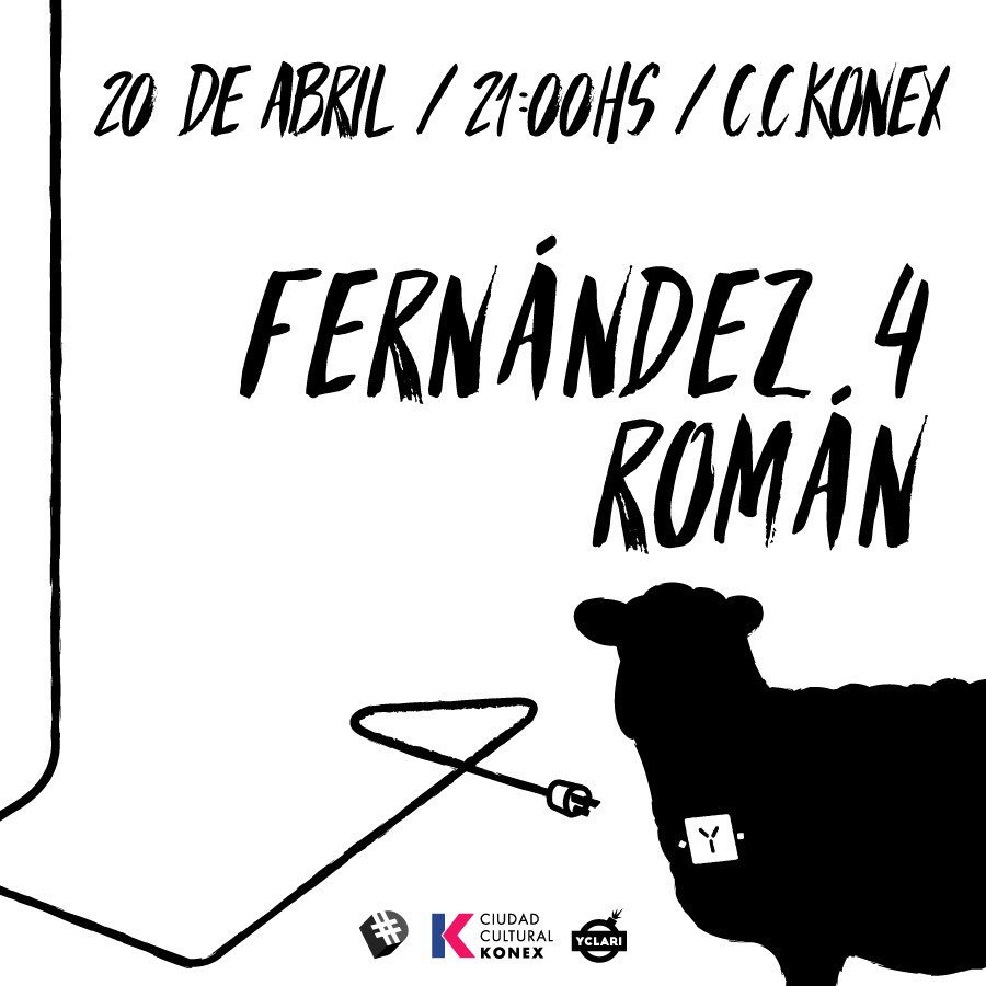 📌 20 de Abril / 21 hs. 
Bombex <a href="/fernandez4music/">Fernandez 4</a> + <a href="/RomanMusicOk/">Roman Musica</a> en una fecha épica en <a href="/CCKonex/">Ciudad Cultural Konex</a> 
Produce: <a href="/DataFestival/">Data Festival</a>