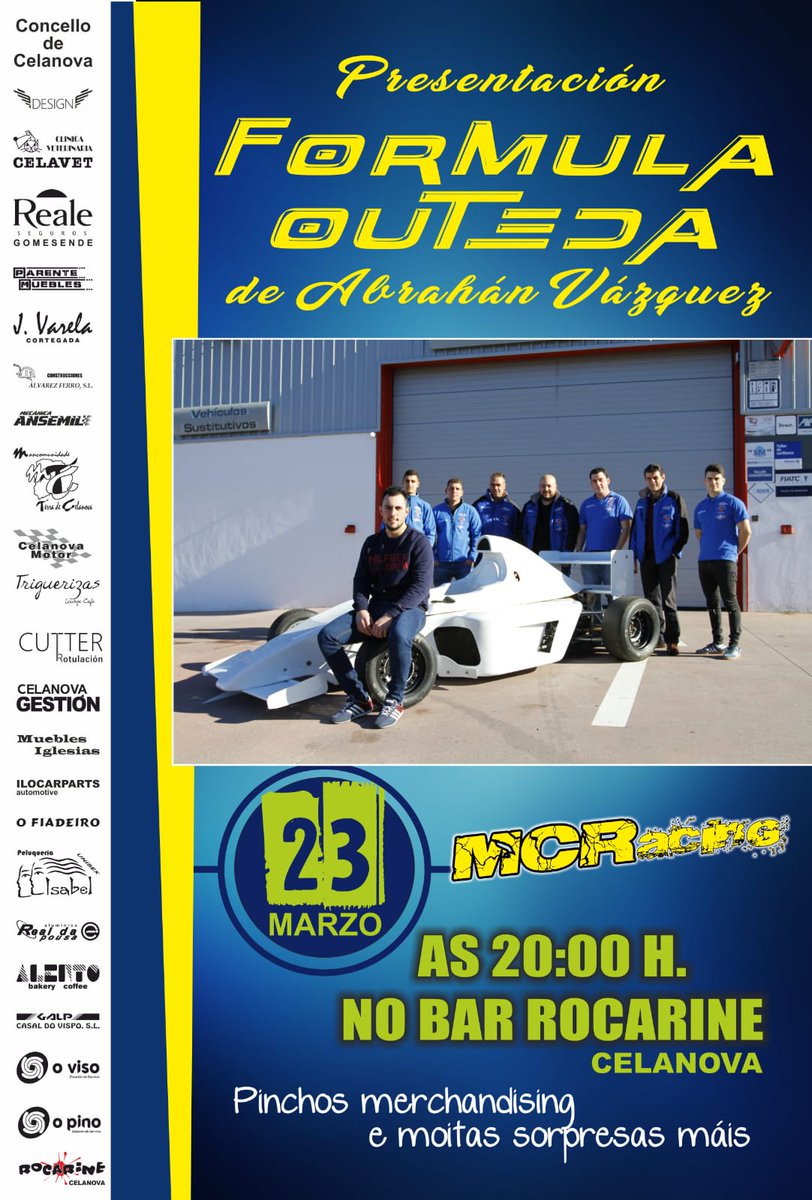 VMLMdesigner's tweet photo. Con motivo de la presentacion del formula outeda de Abran Vazquez os dejamos un pequeño video de ello,suerte equipo gracias por confiar en nosotros 💪https://t.co/TE34EkAVNB https://t.co/QTDR7wKMrA