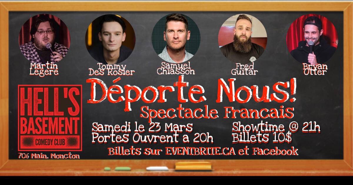 Ce soir Studio 2 / Bathurst
Demain Hell’s Basement / Moncton 
gogogo #pasicittepourunpicnik #humouracadien