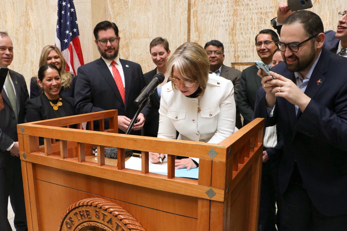 GovMLG's tweet photo. It's official. New Mexico's energy framework will never be the same β the Energy Transition Act is now law. The potential for New Mexico to be a national leader in renewable energy has always been there. Starting now, we are leading. https://t.co/KyAY59aqcn