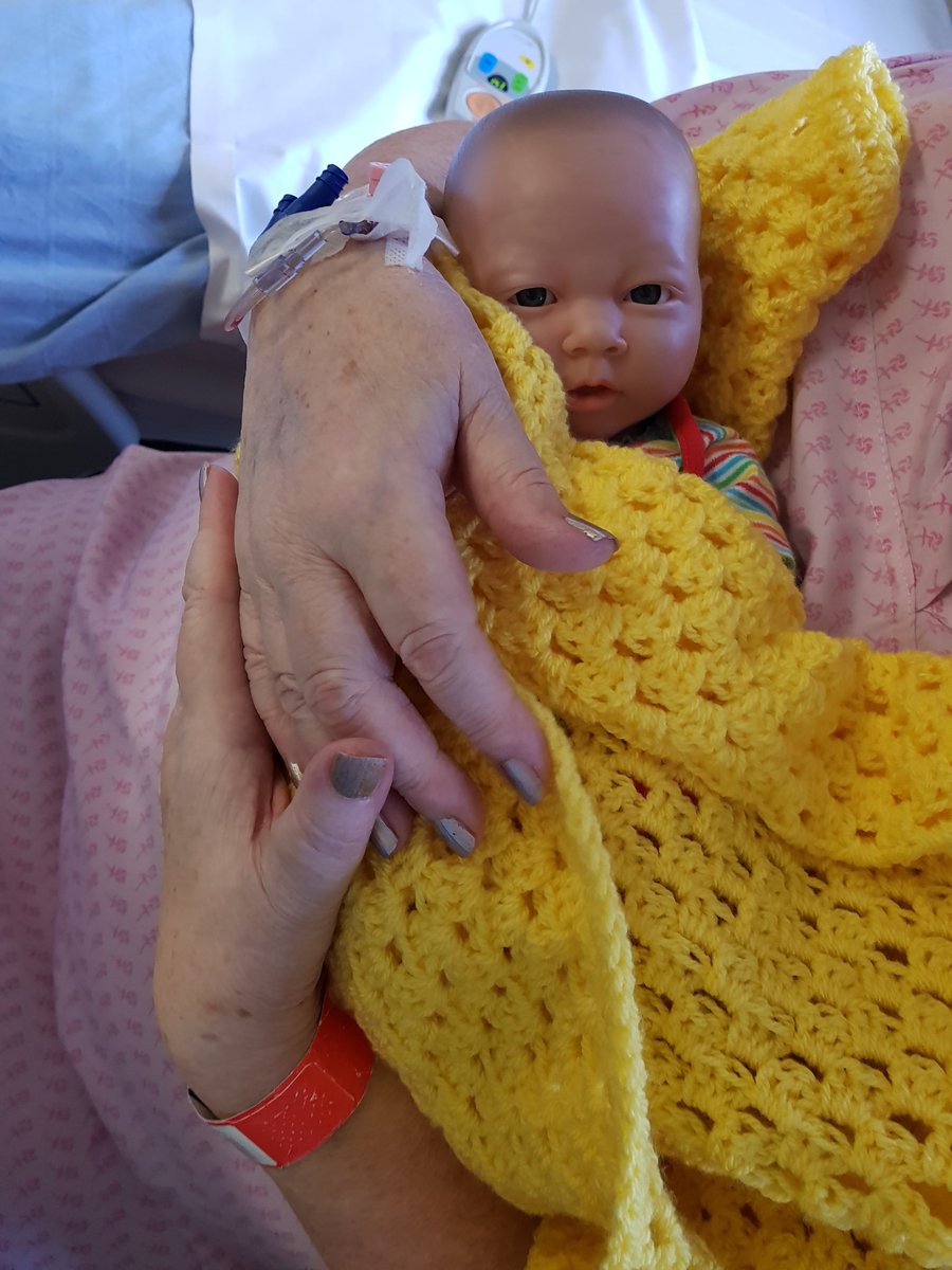 Having a doll can have such a calming effect on some dementia patients. This was today and brought so much joy to this patient. Doll therapy at its best on Eliot ward - #dolltherapy #nhsengagewithme #patientexperience <a href="/BeckyFurzer/">Becky Furzer</a> @MusgrovePark