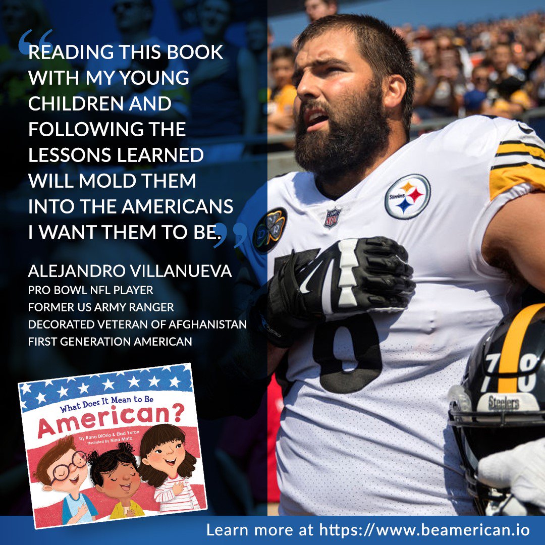 What does it mean to be an American to you? Here’s what it means to Alejandro Villanueva. <a href="/steelers/">Pittsburgh Steelers</a> <a href="/ranadiorio/">Rana DiOrio</a> <a href="/EladYoran/">Elad Yoran</a> #AlejandroVillanueva #WDIMTBAmerican