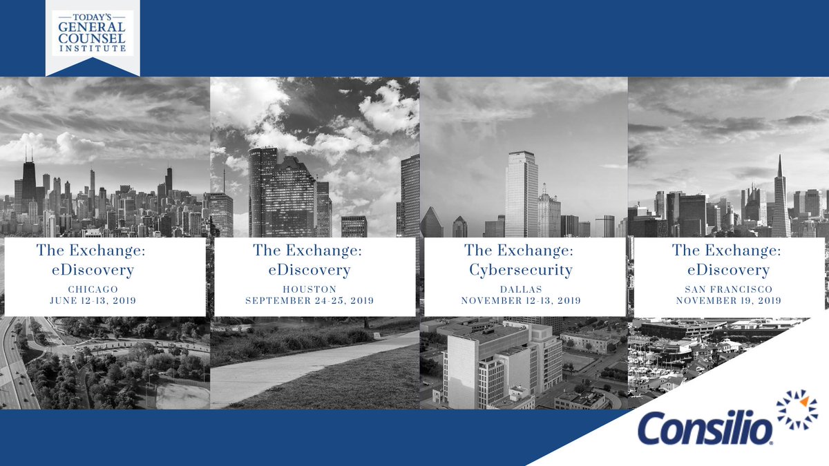 TodaysGC's tweet photo. Thank you, @ConsilioGlobal , for sponsoring #TGCeDiscChicago #TGCeDiscHouston #TGCcyberDallas and #TGCeDiscSanFran ! For more information about our incredible sponsor visit: https://t.co/d9e5mgyoE5 #ediscovery #cybersecurity #dataprivacy https://t.co/5RMSipPW5o