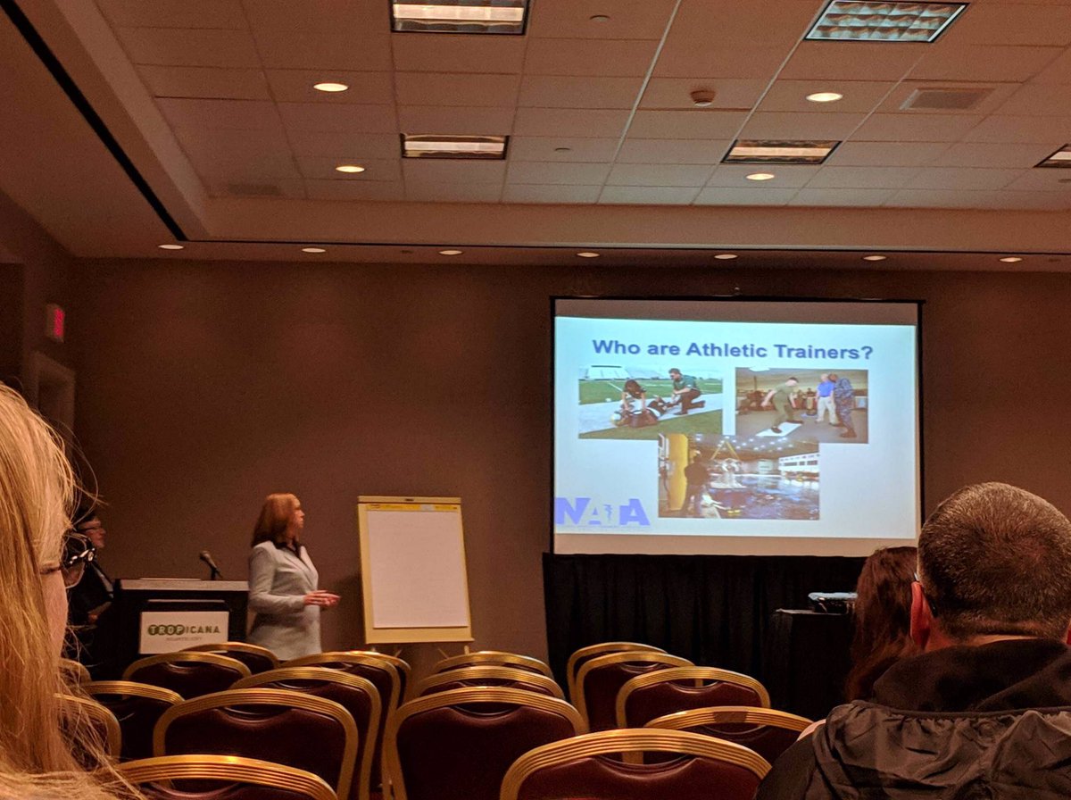 WTLAT88's tweet photo. @ MMontemoreatc @RUATEP alumnae @Barbara55005216 @WTATC88 celebrating #NATM2019 by promoting the AT profession to NJ @enaorg @emergencynurses on sports injuries in the ED and large event medical care. #NJENA @NATA1950 @natad2 @ATSNJ @NATA_SSATC @NATA_COPA https://t.co/PK6gY8iLqW