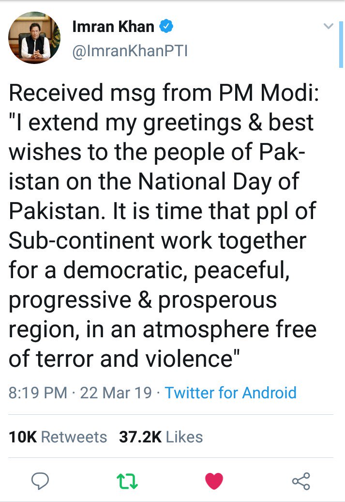 _saim8's tweet photo. Thankx Chokidar "Modi"
National Day Wish krnay ka shukriyaa Ab Jo log Bharat sy
#23rdMarch National Day kaa
#BoycottPakDay karr rahe hain Wo Sab B Wish karen bcz boycott khatam hogya hai...
Welldone "Imran Khan
#ModiLovesPak
#PakistanDay
#پاکستان_زندہ_باد https://t.co/sBUgBjhrBX