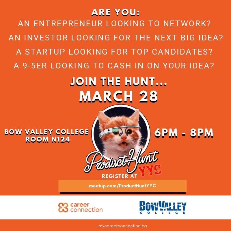 ProductHuntYYC's tweet photo. Next @ProductHuntYYC event next Thursday!
Come support the startup community in #yyc https://t.co/HYCCaA8VEo