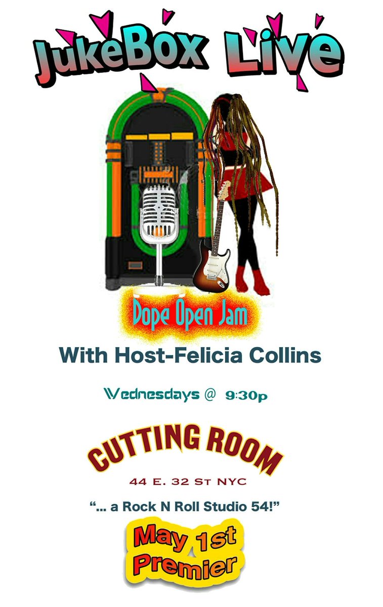 FeliciaBfunky's tweet photo. NYC has been thirsting for it. #JukeBoxLive #downtownnyc #feliciacollinsmusiq #feliciacollinsmusiq #cuttingroomnyc #livemusicnyc #rocknrollstudio54 #chrisnoth #stevewalter https://t.co/Y9TKv7fW1r