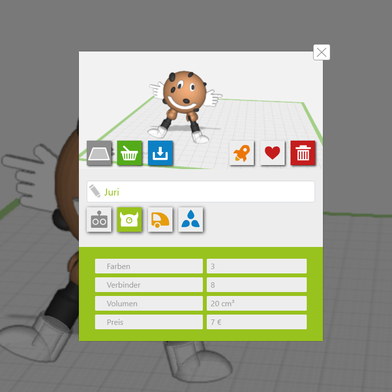 MyTinkerToys's tweet photo. Unser #makeoftheday - diese ganze besondere Figur von #spielzeugerfinder Juri! Im Digitalen Baukasten kannst du kinderleicht eigene 3D-Modelle gestalten, teilen, für deinen #3DDrucker herunterladen oder als #3DDruck bestellen. Jetzt ausprobieren: https://t.co/b23qfWfZo4 https://t.co/5Jot3rhOAs