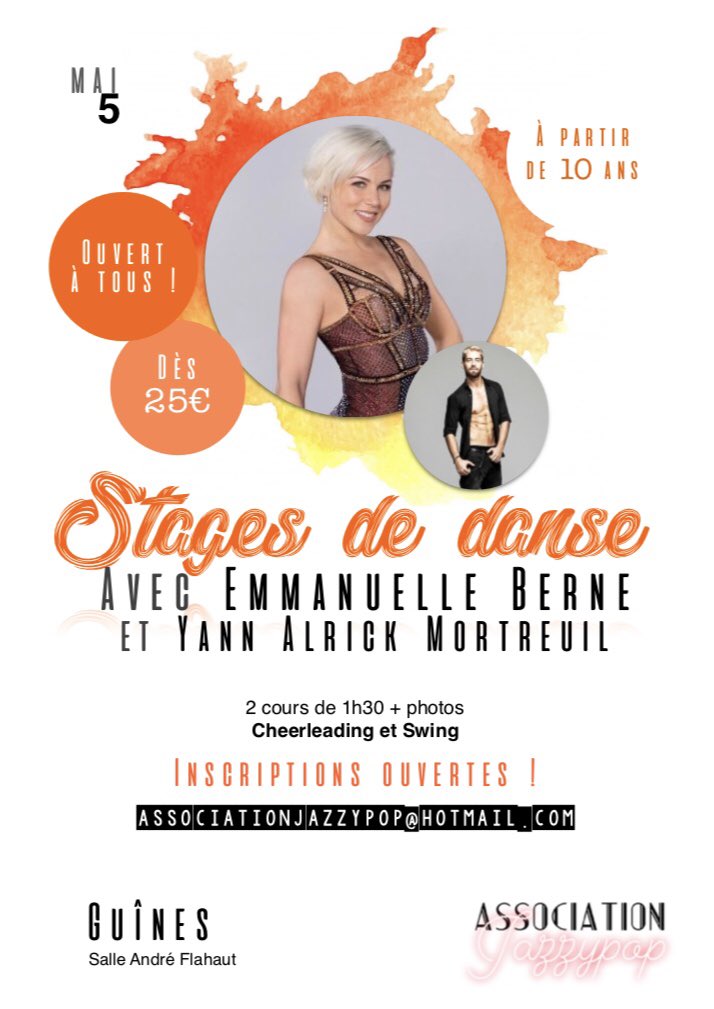 AJazzypop's tweet photo. 💥NEW WORKSHOP💥
On a le plaisir de vous annoncer notre nouveau stage avec @emmanuelleberne @YannAlrick @katrinapatchett et @maximedereymez le 5 mai prochain ! Rdv pour 4 stages de foliiiie ! 🤩 https://t.co/2MK8w7DSgL