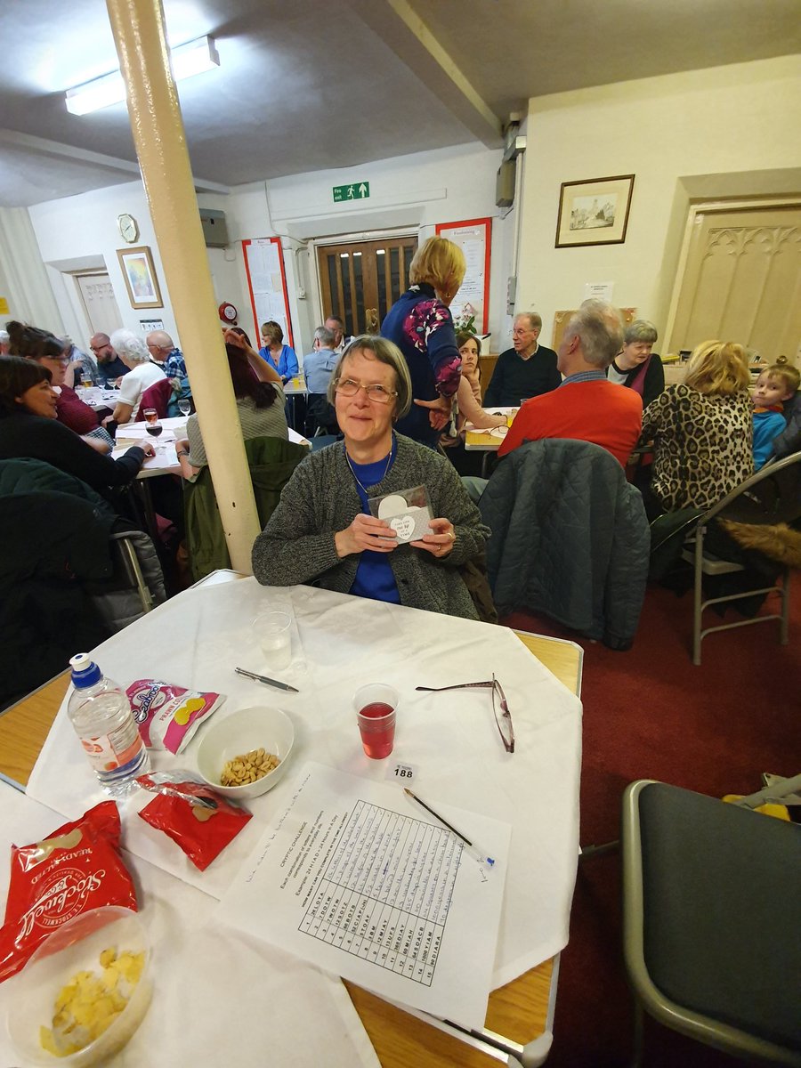 StPeterDarwen's tweet photo. The games night is under way. We have our first winner Jackie Leather who won the coasters @revdavids https://t.co/X9uIeMgbCg