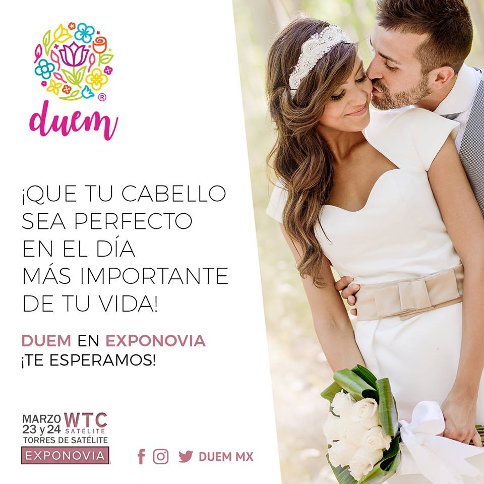 DuemMx's tweet photo. Recuerda que este fin de semana te esperamos en EXPO NOVIA 23 y 24 de Marzo 2019. WTC Mexiquense ¡Busca el stand #DUEM y luce increíble en el gran día! #CuidaTuCabello #BellezaNatural #expo #boda #bodas #novia #hairstyle https://t.co/VaDvRwTD2A