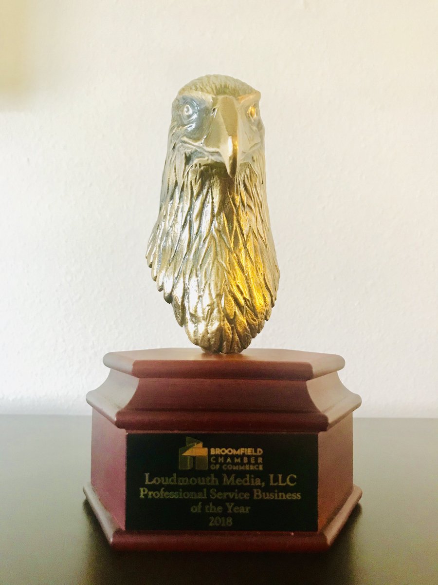 A big thank you to the Broomfield Chamber of Commerce for recognizing The Broomfielder and it's parent company, Loudmouth Media LLC, as the '2018 Professional Service Business of the Year' at the annual Chamber gala last evening! We are grateful and appreciative of this honor!
