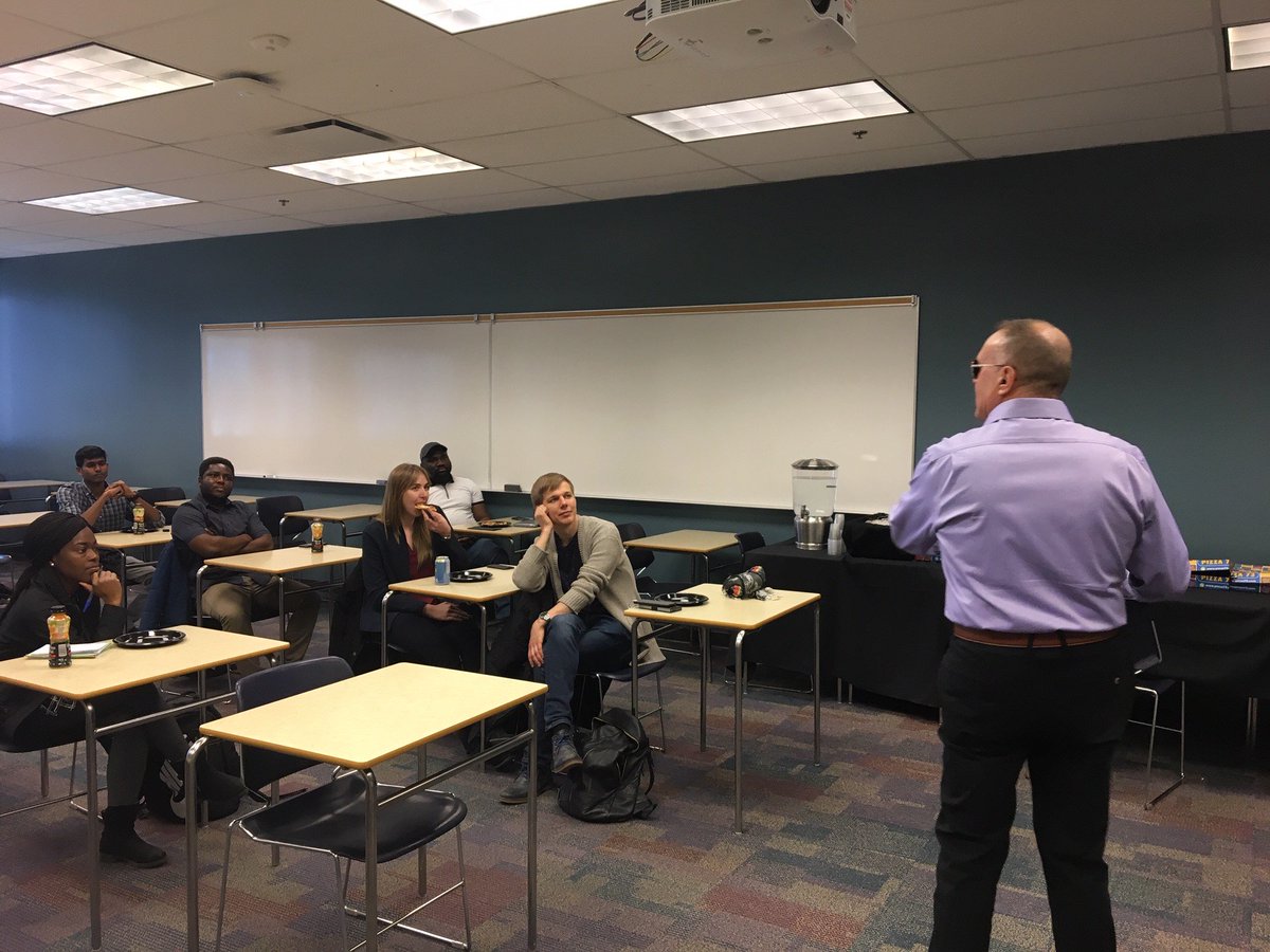 ASETMat's tweet image. Here is a great photo of Jim Esposito, R.E.T., who has been a member of ASET for 40 years, speaking about professionalism and ethics to @sait BAPT students. #YYC