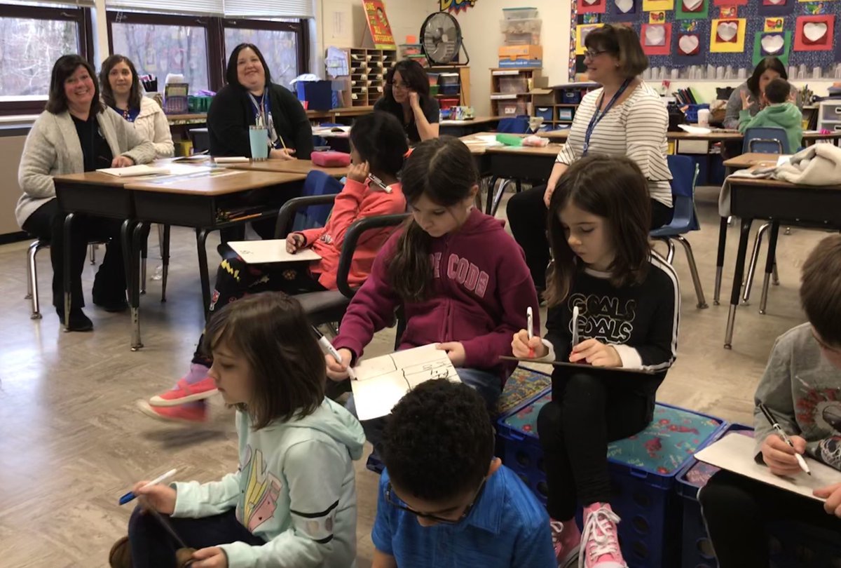 mrsjcoughlin's tweet photo. Fabulous Friday collaborating with colleagues! @Carmelschools @MPES_info @Ms_Forman_MHS @SteveWyborney #bettertogether #Carmel6Cs #20DaysNS #RichMathTalk https://t.co/l3hcF23oBy