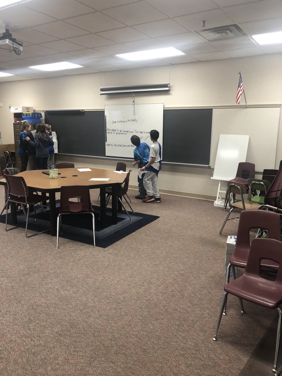WwesTeam's tweet photo. A small group of our 5th graders still had their career day energy as future teachers and wanted to create an activity. They created a scavenger hunt for our learners who had met their goals today. They even wrote their own clues!! ❤️ #WeSoar #leadership #supriseanddelight https://t.co/6bG179AWqQ