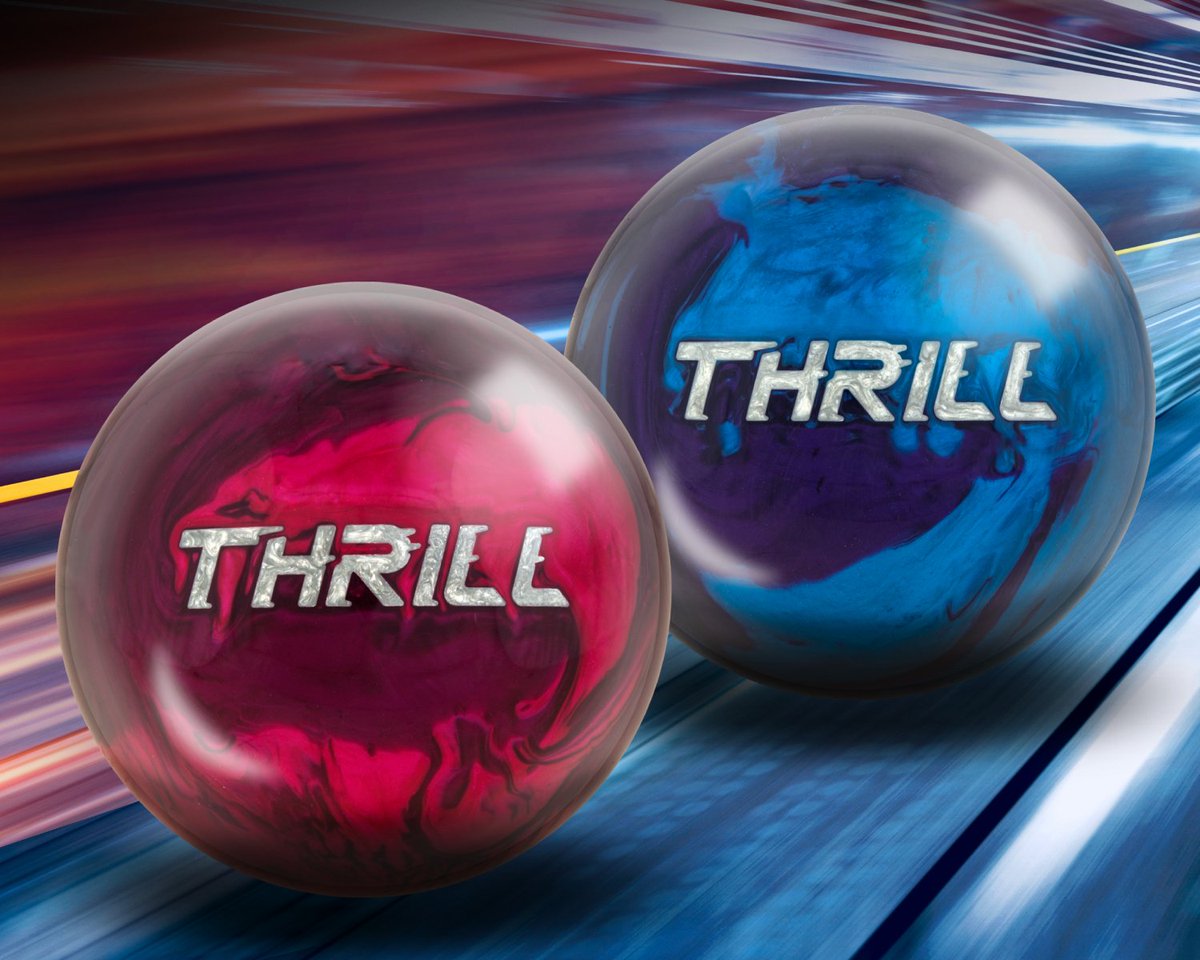 MotivBowling's tweet photo. Kickstart your game with the new Thrill! 
Releasing 5/1/2019, the Thrill provides length and control when lanes are dry and friction is high. #GETMOTIVATED 
See more: https://t.co/7aJx6RvS1H https://t.co/e2drTRuMse