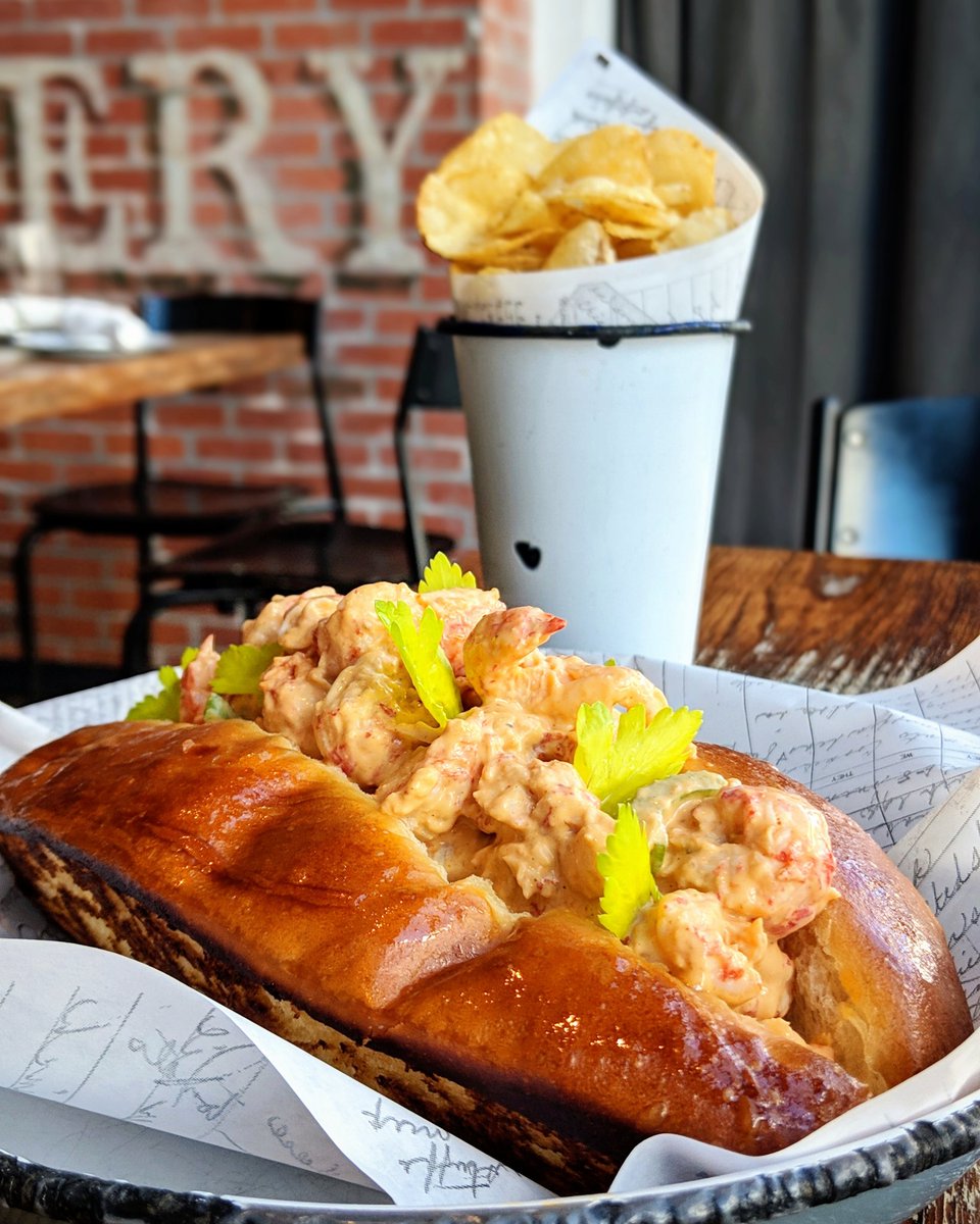 Back and better than ever! Louisiana crawfish roll + remoulade + celery + griddled bun.