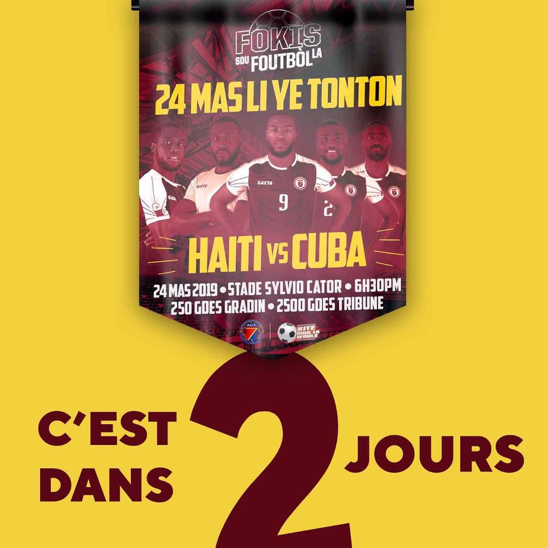 fhfhaiti's tweet photo. -2 ⏳😁 #HAITIvsCUBA #MOBILISATIONtotale🙌🏾
#NoupralmetCubaCHO🔥 #4eVIKTWAlapye💪🏾
#VinGadMATCHsaNanSTADEla🙌🏾 #24MAS #6HPM #LigueDesNations🏆 #FocussouFOUTBÒLla #KiteBoullaWoule⚽🇭🇹 https://t.co/hWP2pdoTeK