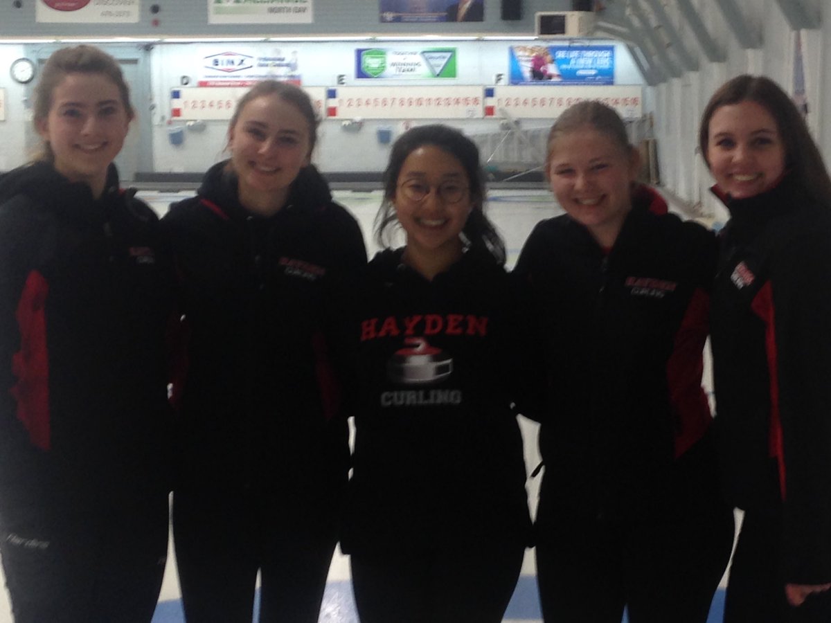 HaydenHuskies's tweet photo. So proud of this team of curlers &amp; coaches who represented #HuskyNation so well @OFSAA  It came down to rock measurements in a 3-way tie to send them home. A fantastic tourney! 👏🏼 👏🏼 https://t.co/GKzg2vlDqU