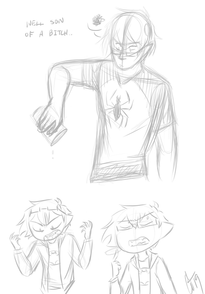 cherryirises's tweet photo. Doodle dump
#homestuck  #karkatvantas #realmenweartights #rmwt #cherryirises 
Poor babe ran out of his "ability to put up with shit" elixir https://t.co/STlQOsdDg0