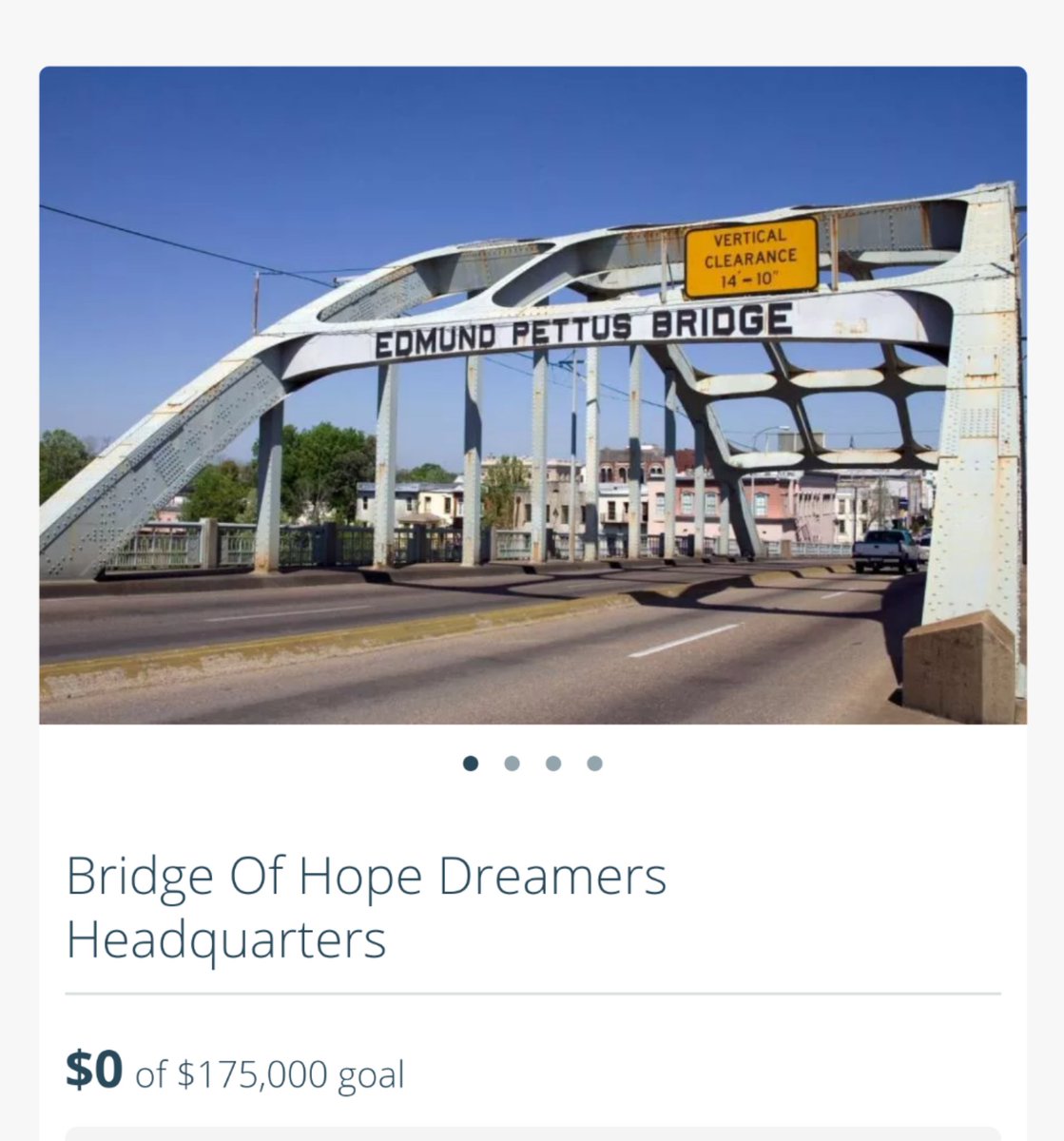 Selma_CNTR's tweet photo. Residents of a famous  #civilwar to #civilrights small town, ravaged by the brokenheartedness that never healed on both sides since both epic events in the town's history, develops a Bridge of Hope Headquarters. #crowdwise 
Full: https://t.co/GyBTPbnAWx https://t.co/yNiFBV5sdn https://t.co/vxNoztzPph