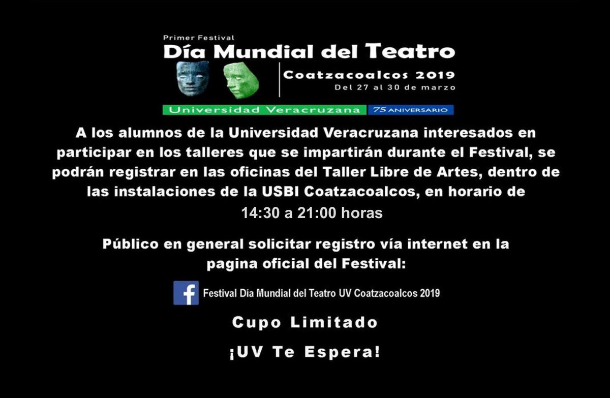 Primer Festival Día Mundial del Teatro UV Coatzacoalcos 2019.