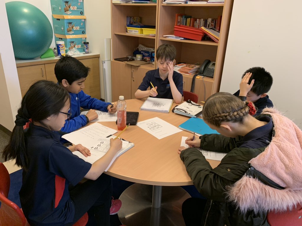 megknapik's tweet photo. Ss in @heatherprekop @G5GemsChi @5thgradeGEMS share loads of mathematical thinking related to place value, regrouping, &amp; the number line as they tackle the @openmiddle Adding Decimals Close to 1! How can I get a sum closest to 1? How can I find multiple possibilities? 🧠💡#MTBoS https://t.co/ZJwLIXneHR