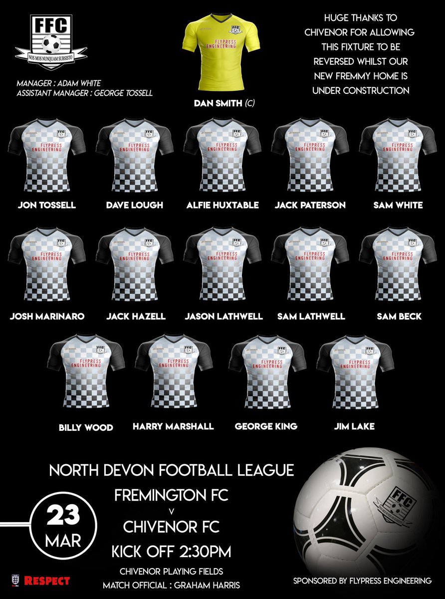 _FremingtonFC_'s tweet photo. The squad for the Reserves has been confirmed for their game vs @ChivenorFC. The fixture is supposed to be a home game for Frem but due to the new changing rooms currently under construction, we thank Chivenor for allowing the fixture to be switched. https://t.co/Cqn3Fym4W8