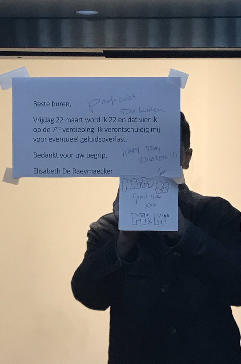 dm_killian's tweet photo. Communicatie zit in de lift. Slechtnieuwsbrief done right door @raeymaecker 
#indirectestructuur #happybirthday #masterMPC https://t.co/X1uz7f64BP