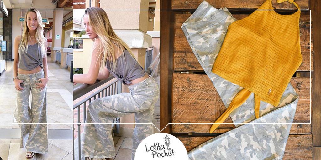 LosDominicos's tweet photo. Dos tendencias que están full esta temporada: #camuflados y #acampanados. ¡Por eso este pantalón es un #must! Encuéntralo en Lolita Pocket. https://t.co/csrETVUBHj