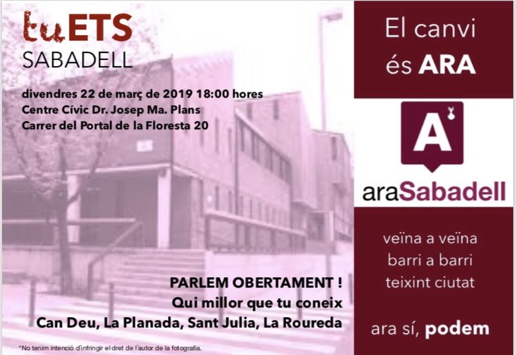 arasbd's tweet photo. #ARA #tuEtsSabadell parlem obertament amb veïnes i veïns, entitats i comerços del barri. Qui millor que tu coneix Can Deu Zona Nord. Analitzem el recull dels 12 actes barrials fets.
Propostes al programa “Sabadell 2019-2030” Encarem #26M2019 #ARASIPODEM #elCANVIesARA https://t.co/6ronArPLoO