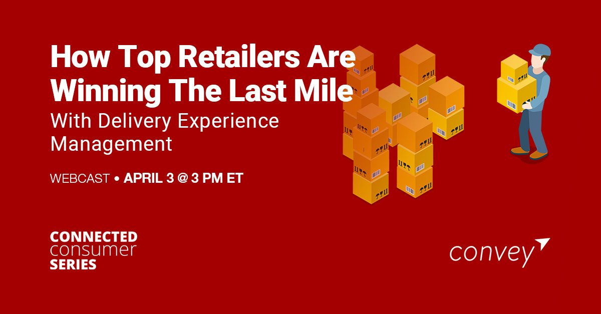 RTouchPoints's tweet image. Get Delivery Experience Management best practices from retailers including @GroveCollab, @UncommonGoods &amp;amp; @NeimanMarcus during this #CCS19 webcast: rtou.ch/Convey @get_convey