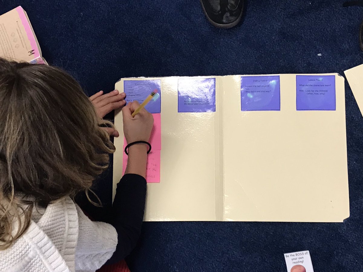 Keeping track of longer books!  Using this helpful folder to jot our predictions based on cover, back blurb and chapters; jotting notes about each chapter; and writing about the end. <a href="/BedwellSchool/">Bedwell Elementary School</a>