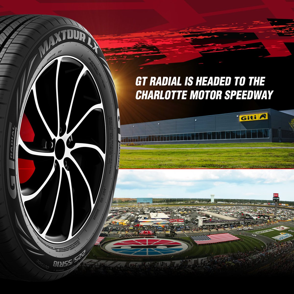 We are headed to the Charlotte Motor Speedway for our Maxtour LX Ride and Drive event on Tuesday. Stay tuned for our coverage, live feeds and more. Check out the new tire at MaxtourLX.com and experience the performance.