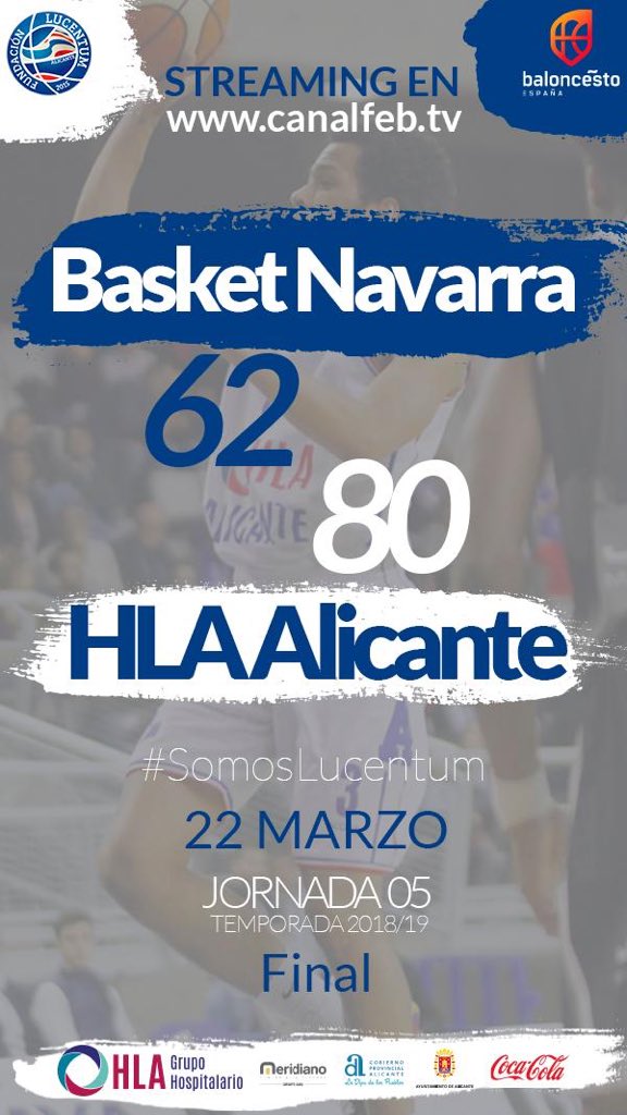 FundLucentum's tweet image. 🥈 LEB PLATA | FASE ASCENSO

⏱ ¡FINAAAAAAAAAAAAAAAAAAAL!

🔵 @BasketNavarra 62
⚪️ @FundLucentum 80

¡16 VICTORIAS CONSECUTIVAS! 😍

#SomosLucentum #VamosLucentum