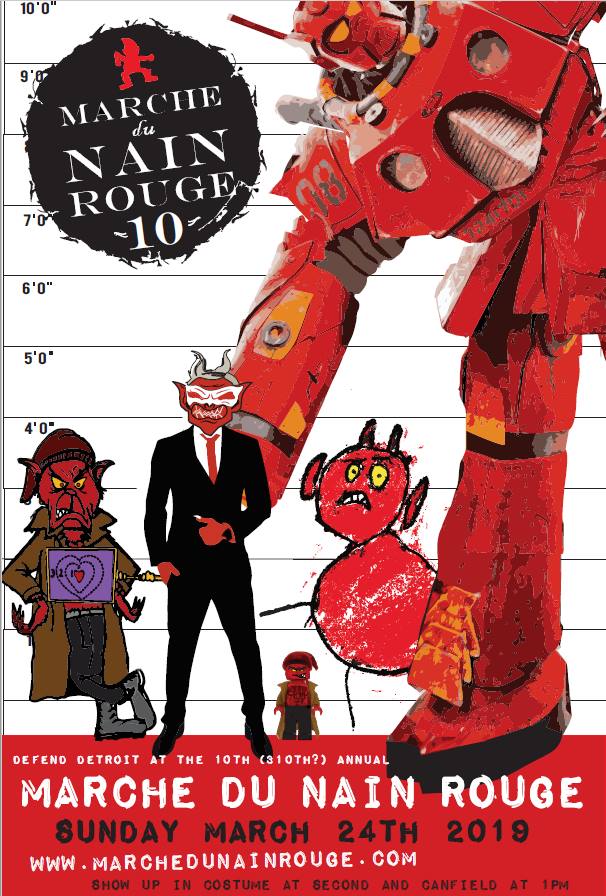 Marche du Nain Rouge (@marchenainrouge) on Twitter photo See you Sunday at the 10th Marche du Nain Rouge! 1 p.m. at Second and Canfield in Midtown #Detroit. See you Sunday at the 10th Marche du Nain Rouge! 1 p.m. at Second and Canfield in Midtown #Detroit.