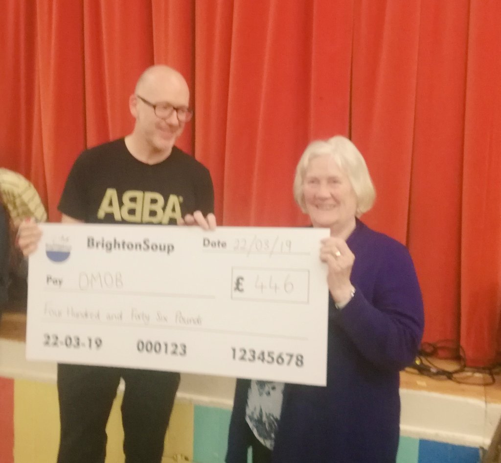 brightonsoupuk's tweet image. An absolutely amazing win for #Dmob @DAABrightonHove supporting people with #dementia and their #carers and families to have fun, make friends and enjoy each others company! 
£446 will go towards their outings and projects
#crowdfunding
#fundraising
#charity