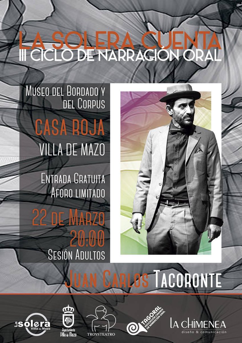 JCTacoronte's tweet photo. La Solera Cuenta. III Ciclo de Narración Oral https://t.co/6rbUpU0CqO https://t.co/Y2QRLtk44I