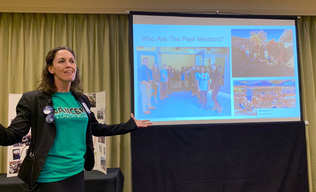WeAreCTA's tweet photo. Lunchtime can be the hardest part of students’ day. Thousand Oaks HS’ Ashley Cooper started a lunch club where her student peer mentors help kids connect to school &amp; each other. The program won a #CTAIFT grant and has expanded to multiple other schools. #IFTExpo https://t.co/dX93RRe1eS