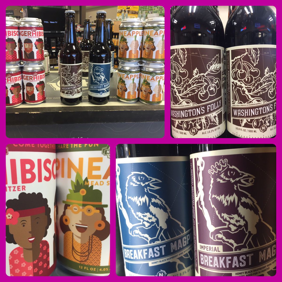 NewDayCraft's tweet photo. Tia’s slingin’ samples of our Mead Spritzers and some hard to find specialties here at @bigredliquors SR 32 in Westfield from 5-7. Stop on by! #breakfastmagpie #mead https://t.co/RDbRkgaOUh