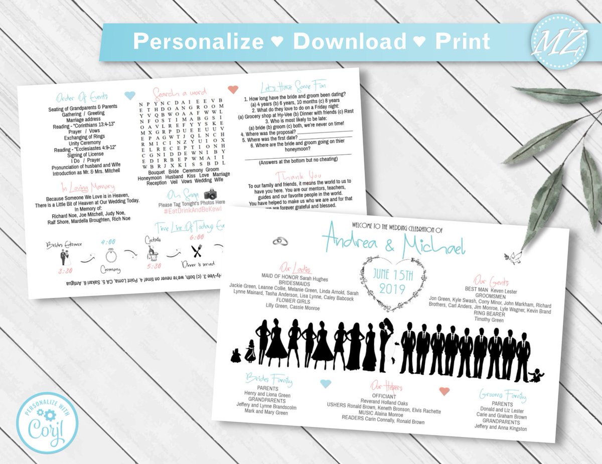 Custom_Invites's tweet image. Customizable Double Sided Horizontal Silhouette Custom Wedding Program Template 8x5" - Choose Your Silhouettes! etsy.me/2U5mELx #weddings #invitation #flat #horizontal #instantdownload #reception #silhouetteprogram #weddingprogram #silhouette