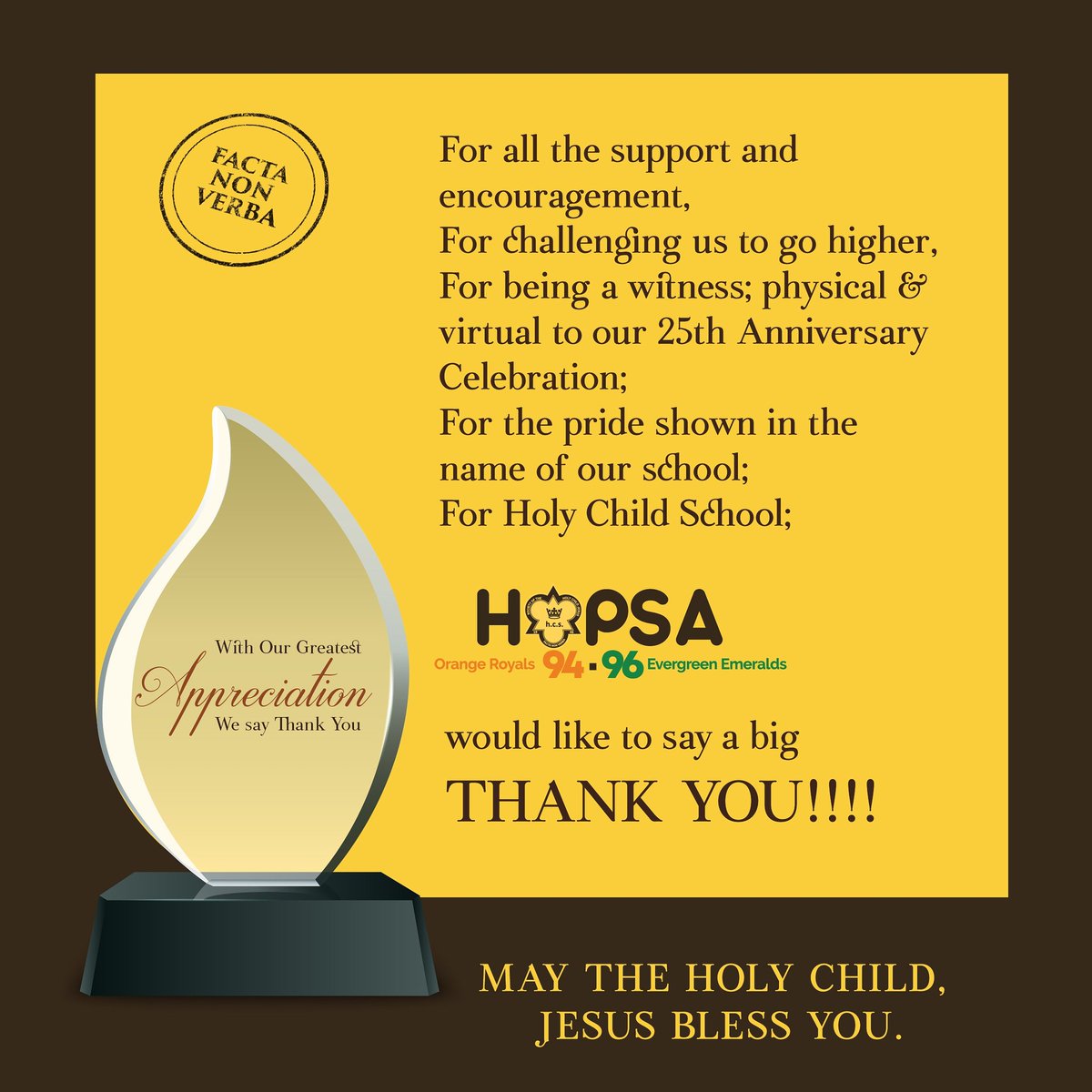 hopsa9496's tweet photo. We could never have done this without you.... 
May the Holy Child Jesus Bless you! 🙏🙏🙏

#Lightson4Holyco
#hopsa9496
#factanonverba https://t.co/SII7ZoOX4A