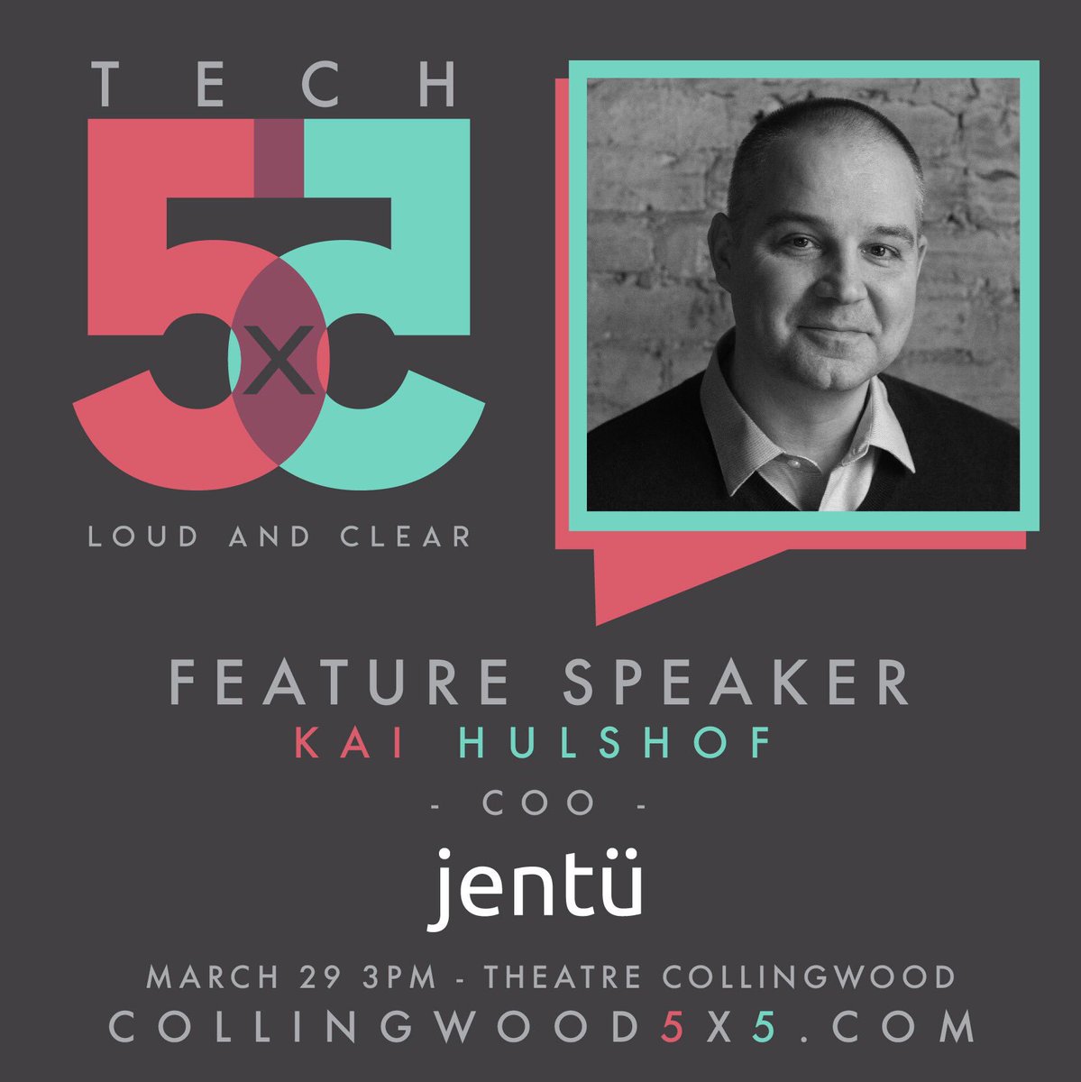 Introducing Speaker, Kai Hulshof from <a href="/JentuTech/">Jentu Technologies</a> Don’t miss #Collingwood and South Georgian Bay’s newest tech connection event. March 29, 3pm at Theatre Collingwood! Get tickets today! bit.ly/2CtvIjl