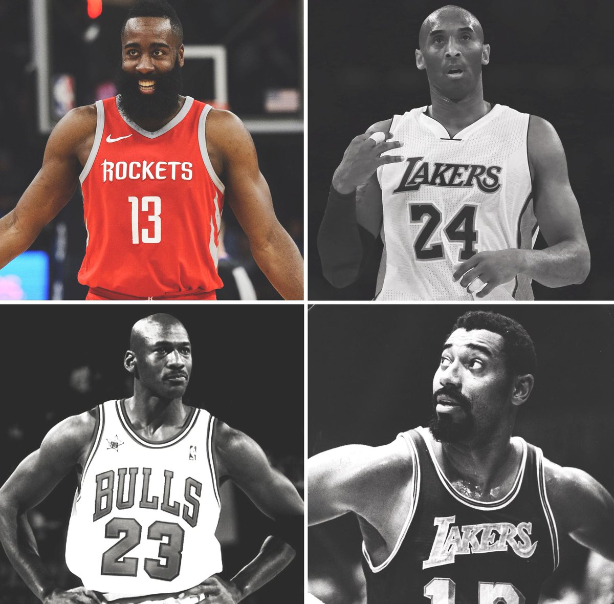 espn's tweet photo. James Harden joins Wilt, Kobe and MJ as the only players with multiple 60-point games in a season in NBA history 🔥🚀 https://t.co/wAZqAAuzi7