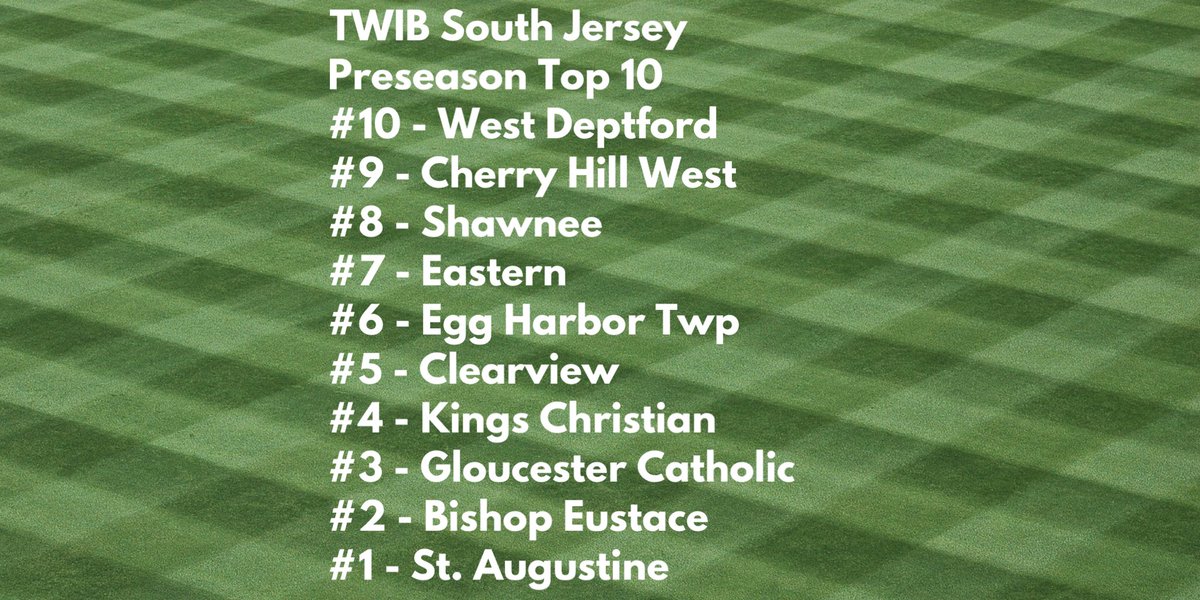 TWIBaseballSJ's tweet photo. πβ‘οΈβΎοΈ Our South Jersey Preseason Rankings! βΎοΈβ‘οΈπ Be sure to tune in to our SJ Preseason show right here on Monday Night at 8pm! #DebateBegins #TimeToPlayTheGames https://t.co/Bs19YzRiH5