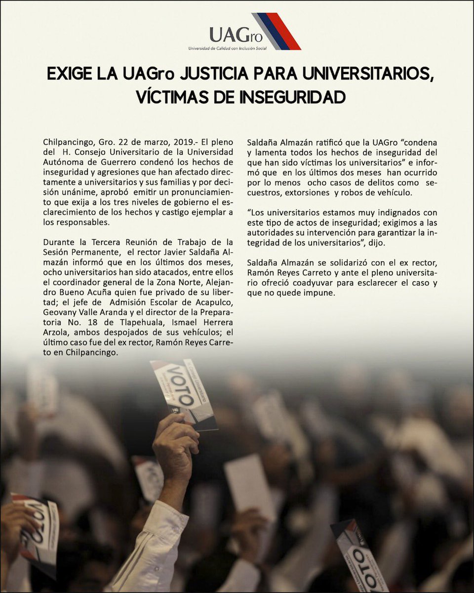 ✅ Boletín #UAGro sobre la Sesión de Consejo Universitario